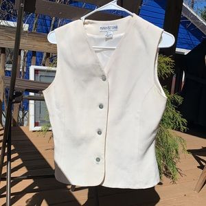 100% Silk Cream Button-up Blouse, Size 4